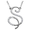 14K White Gold 1/6 CTW Diamond Initial S 17-Inch Necklace