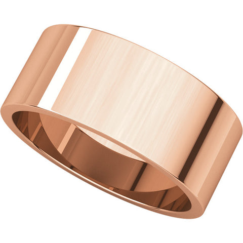 10k Rose Gold 8mm Flat Band, Size 7