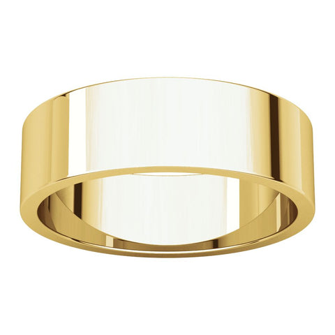 14k Yellow Gold 6mm Flat Band, Size 4