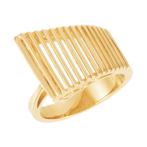 14k Yellow Gold Freeform Ring, Size 6