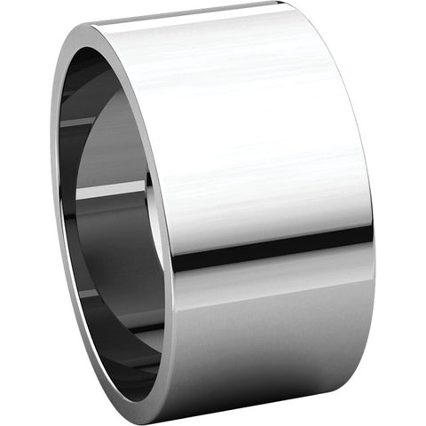 10k White Gold 10mm Flat Band, Size 11