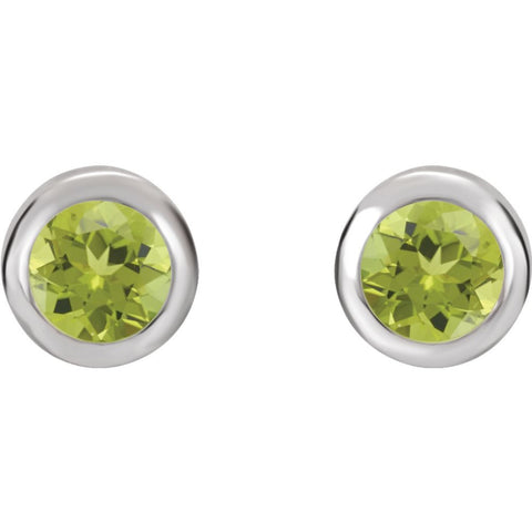 Sterling Silver Imitation Peridot Earrings