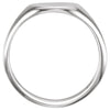 14k White Gold Oval Signet Ring, Size 7