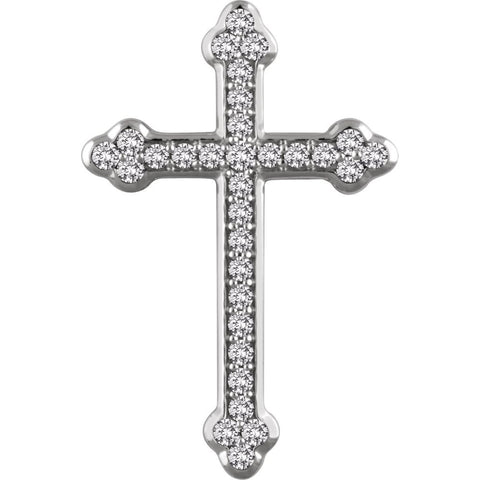 14k White Gold 3/4 CTW Diamond Cross Pendant