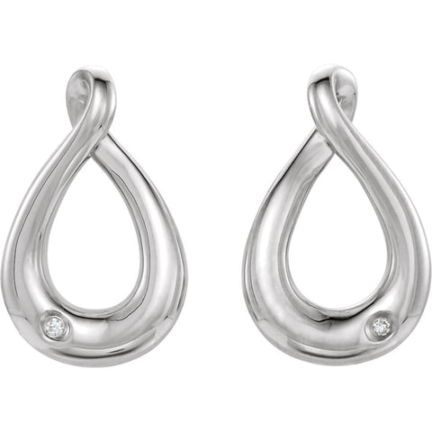 Sterling Silver Diamond Earrings