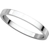 10k White Gold 2mm Flat Band, Size 10