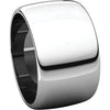 10k White Gold 12mm Half Round Band, Size 12.5