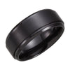 Black Titanium 9mm Ridged Band Size 12.5