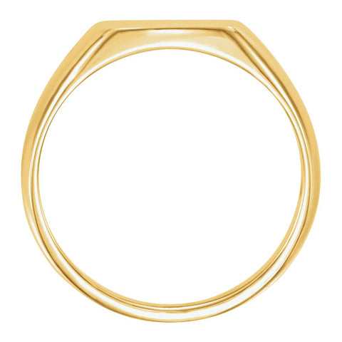 14k Yellow Gold 13x12mm Signet Ring, Size 11