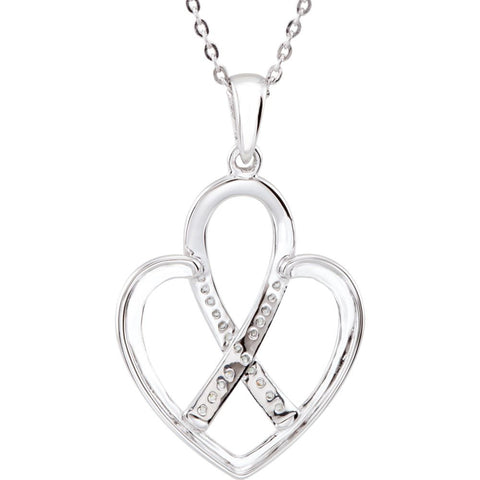 Sterling Silver Fight Against Cancer CZ 18" Necklace