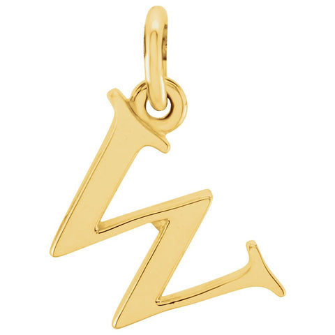 14k Yellow Gold "w" Lowercase Initial Pendant