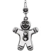 23.00x12.00 mm Ginger Bread Man Charm in Sterling Silver