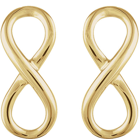 14k Yellow Gold Infinity-Inspired Earrings