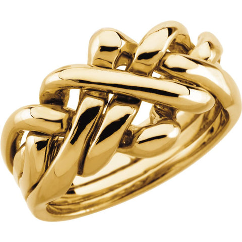 14k Yellow Gold Ladies Puzzle Ring Size 6.75