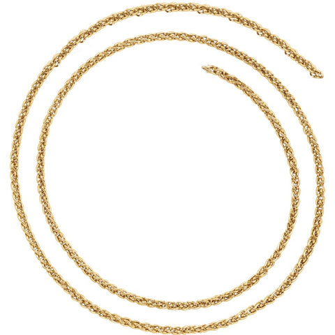 14k Yellow Gold 2.4mm Wheat 16" Chain