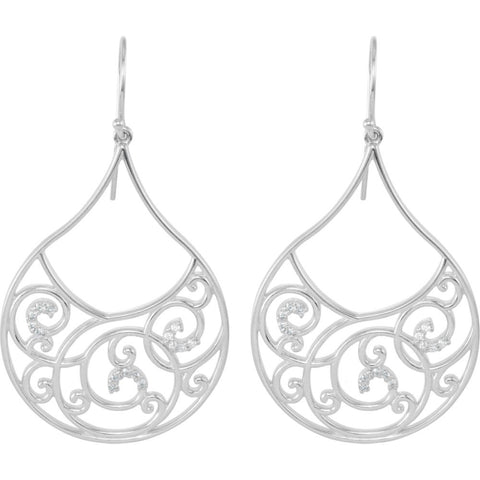 Sterling Silver Filigree Scroll Earrings