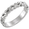 Stackable Metal Fashion Ring in Sterling Silver ( Size 6 )