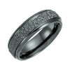 Black Titanium 7.5mm Grooved Hammered Band (Size 11.5)