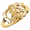 Initial Ring with Initial 'K' in 14k Yellow Gold ( Size 6 )