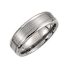 07.00 mm Titanium Slighlty Domed Wedding Band Ring (Size 8 )