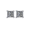 14k White Gold 1 1/2 CTW Diamond Threaded Post Stud Earrings