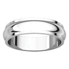 10k White Gold 5mm Half Round Edge Band, Size 10.5