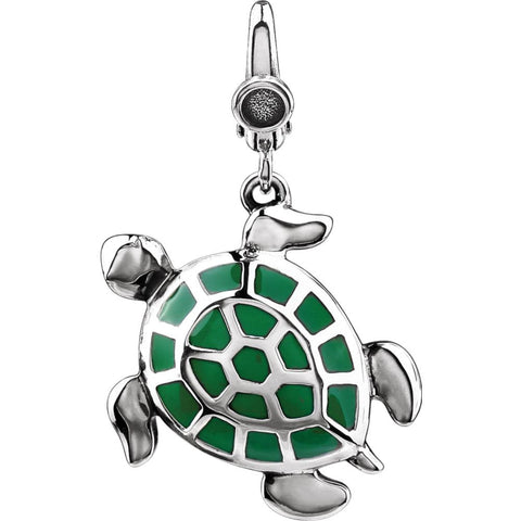 Sterling Silver Enamel Turtle Charm