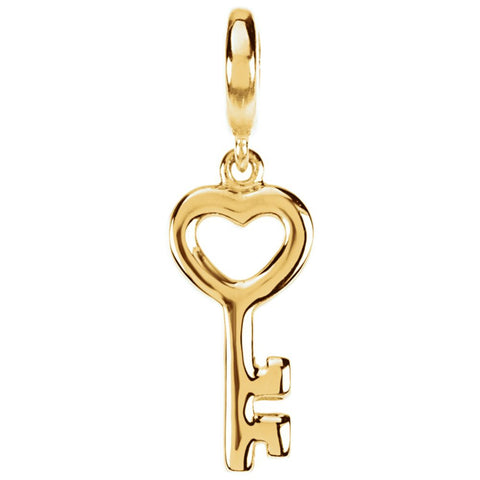 14k Yellow Gold Petite Key Charm