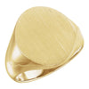 18.00x16.00 mm Men's Signet Ring with Brush Finished Top in 10K Yellow Gold ( Size 10 )