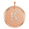 14k Rose Gold 0.08 ctw. Diamond Initial "K" Pendant