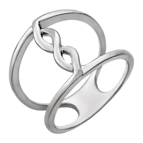 14k White Gold Rope Design Ring Size 7