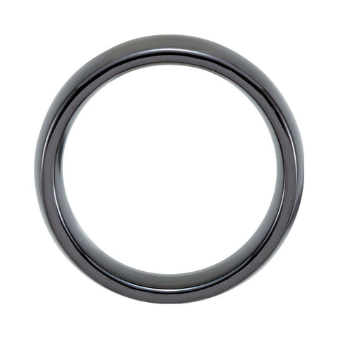 Black Ceramic 8mm Domed Band Size 5