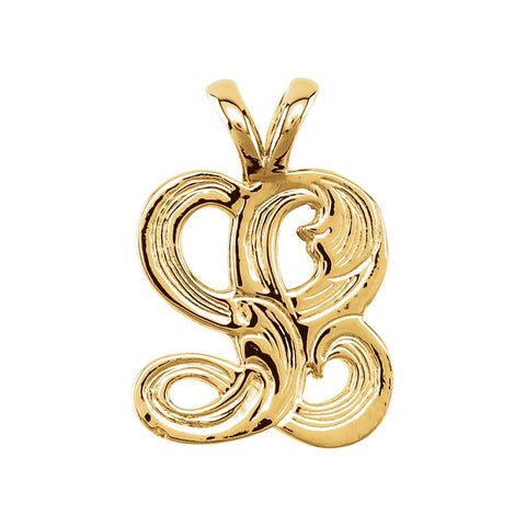 14k Yellow Gold "L" Medium Initial Pendant