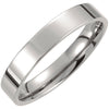 Polished Flat Titanium Wedding Band Ring (Size 8.5 )