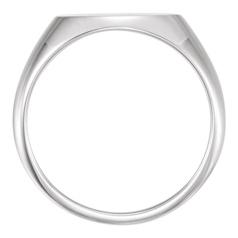 14k White Gold Signet Ring, Size 11