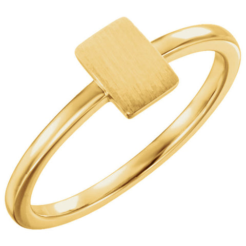 14k Yellow Gold Signet Ring, Size 7