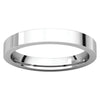 10k White Gold 3mm Flat Comfort Fit Wedding Band, Size 7