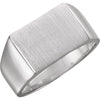 Men's Signet Ring With Brush Finish in Sterling Silver (Size 10)