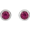 Sterling Silver Imitation Pink Tourmaline Earrings