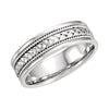 Hand-woven Wedding Band Ring in 14k White Gold ( Size 6 )