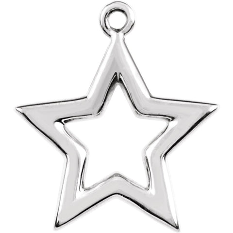 14k White Gold Petite Star Dangle