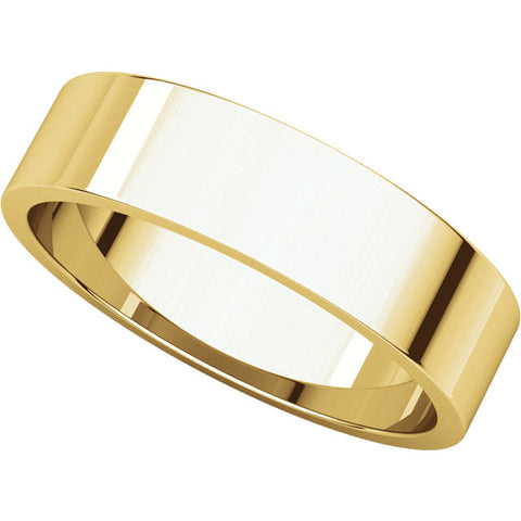 14k Yellow Gold 5mm Flat Band, Size 4