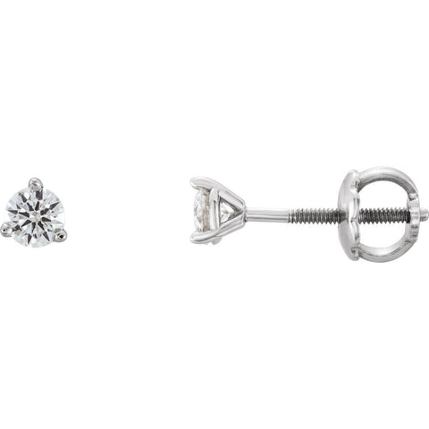 14k White Gold 1/5 CTW Diamond Earrings