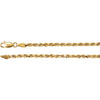 14k Yellow Gold 2.8mm Diamond Cut Rope 24" Chain