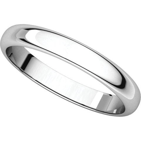 10k White Gold 4mm Half Round Light Band, Size 11.5