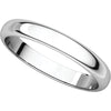 10k White Gold 4mm Half Round Light Band, Size 11.5