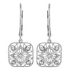 Sterling Silver 1/10 Diamond Accented Lever Back Earrings