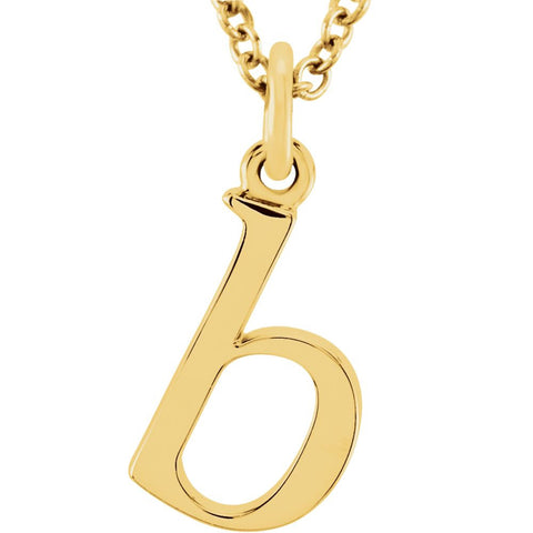 14k Yellow Gold "b" Lowercase Initial 16" Necklace