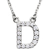 1/6 CTTW Diamond Initial Necklace with Initial 'D' in 14k White Gold ( 16 Inch )