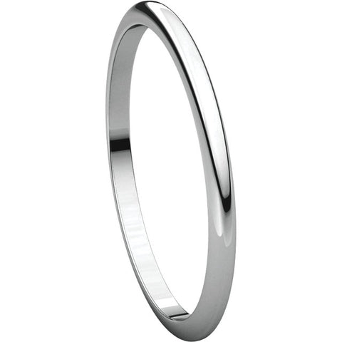 10k White Gold 1.5mm Half Round Band, Size 5